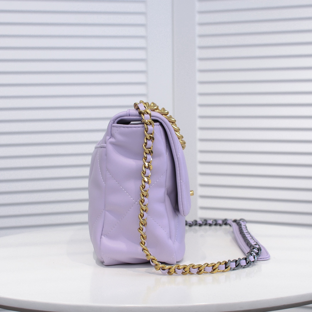 Chanel Lambskin Quilted Medium19 Flap Shoulder Bag Handbag