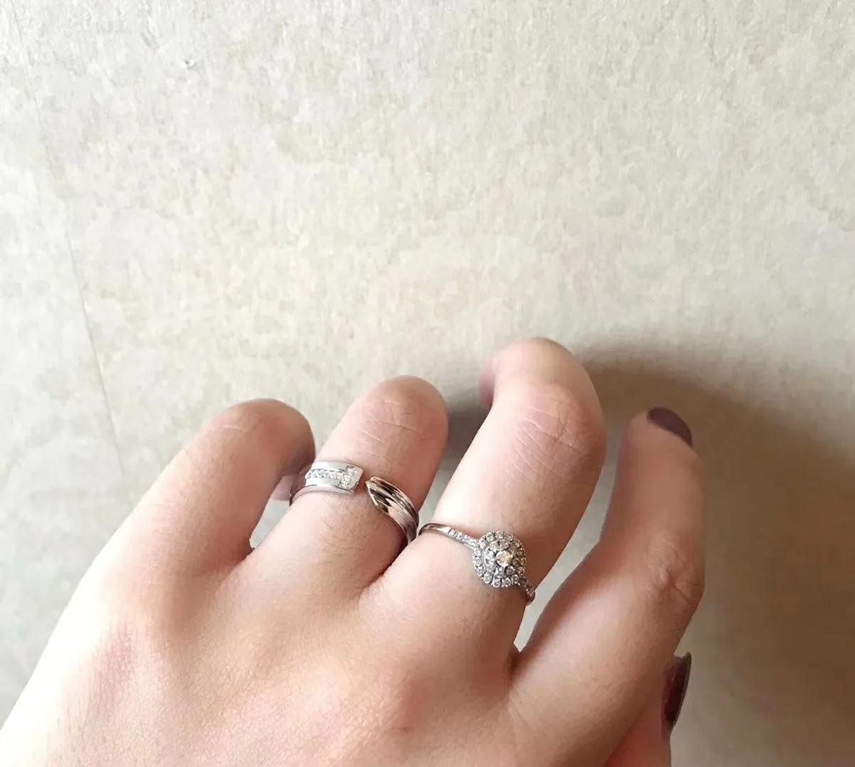 New Tiffany Keys Rose Gold Morden Keys Free Size Asymmetric Ringent T-shaped Diamonds Ring For Womens