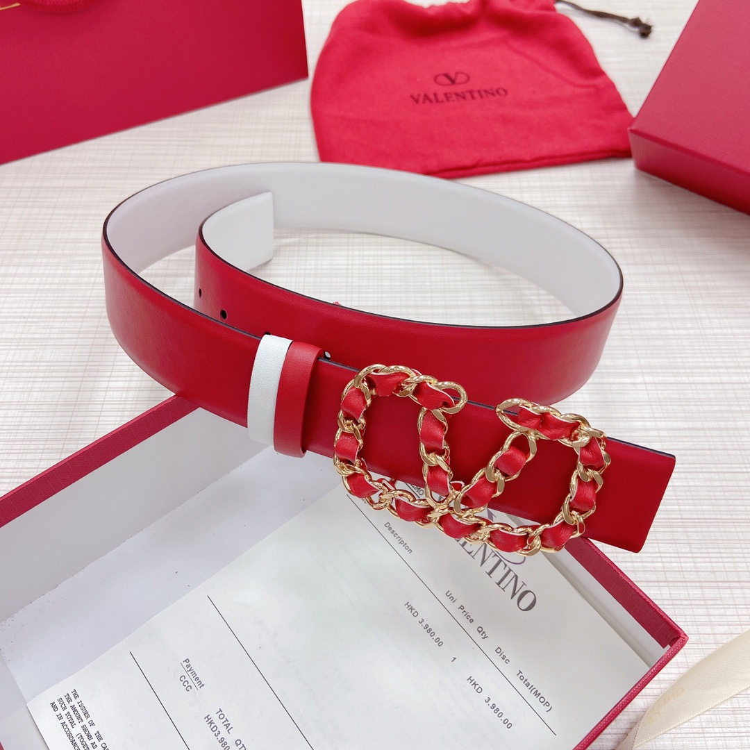 Valentino Leather Belts 1:1 Mirror Version