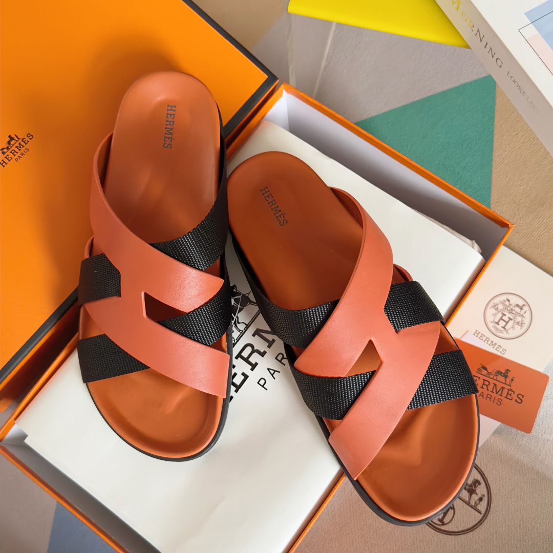 Hermes Shoes Kazimir series couple slippers