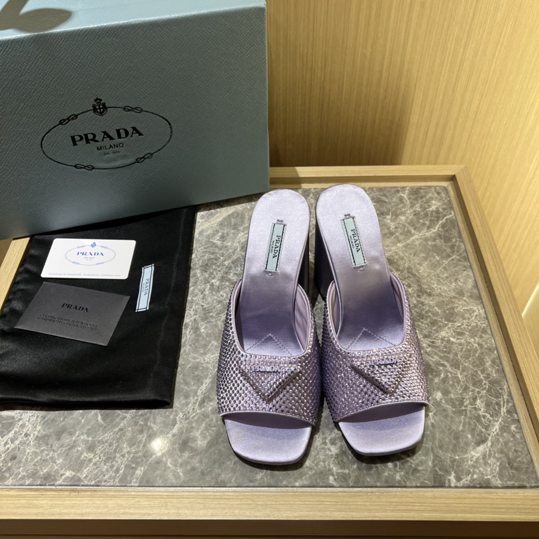 Prada shoes Diamond High heels 9CM sandal 005