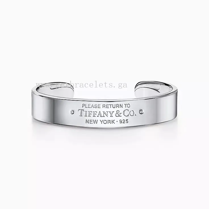 Return to Tiffany Narrow Cuff in Sterling Silver/Rose Gold/Yellow Gold with Diamonds