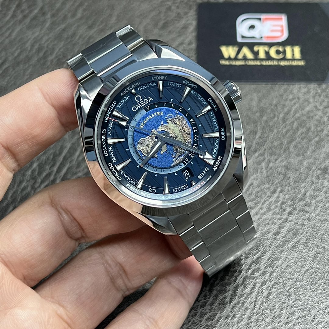 Seamaster Aqua Terra GMT Worldtimer Steel 43mm Bracelet Watch