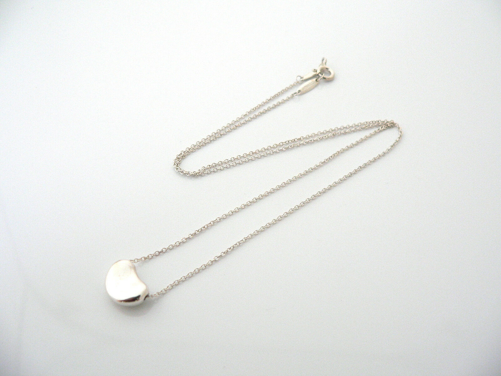 Tiffany & Co Silver Peretti Small Bean Necklace Pendant Charm Gift Love Chain