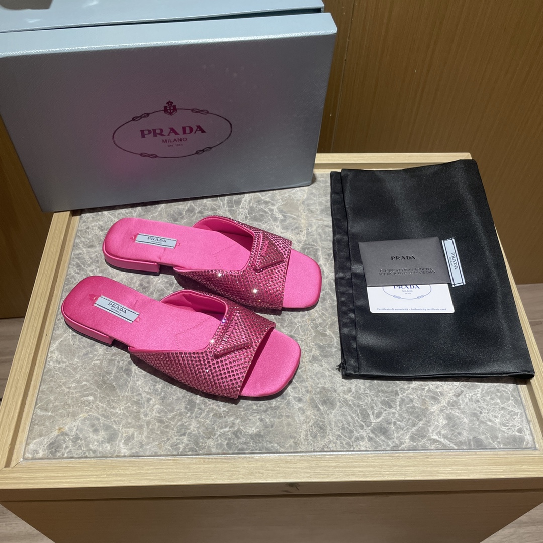 Prada shoes diamond flat bottom 1.5CM sandal 005