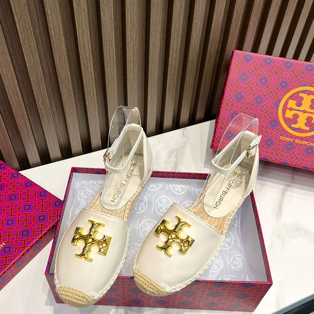 Tory Burch Eleanor D'orsay Stylish Flip-flops With Hemp Bottoms Sandals Slide (Replica)