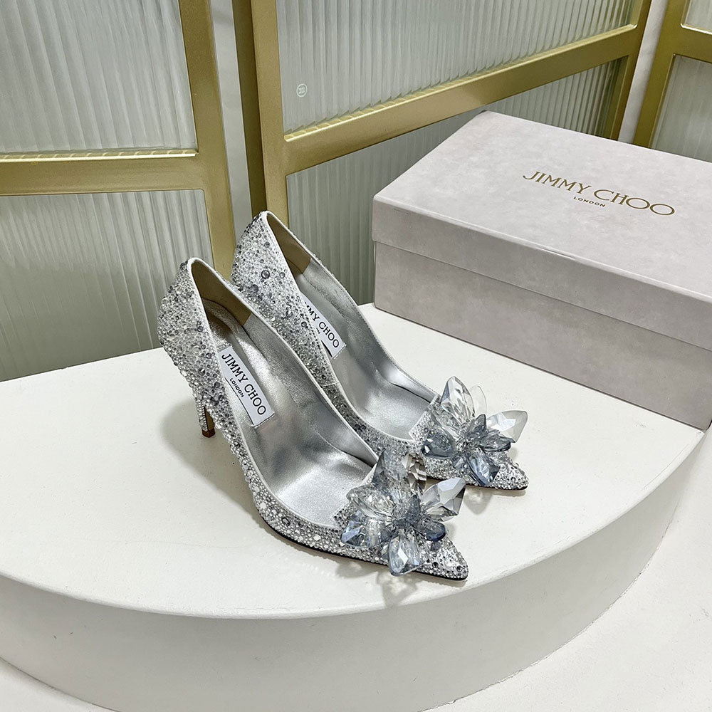 Jimmy Choo Allure Crystal Point Slide Sandal (Replica)