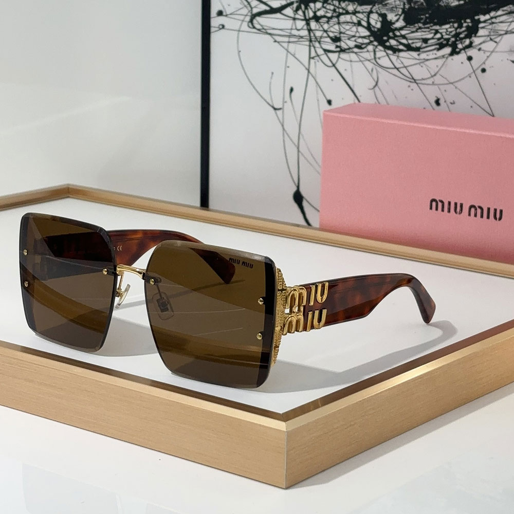 Miumiu Mirror leg Logo Decoration Sunglasses Top quality 锛�Replica锛�