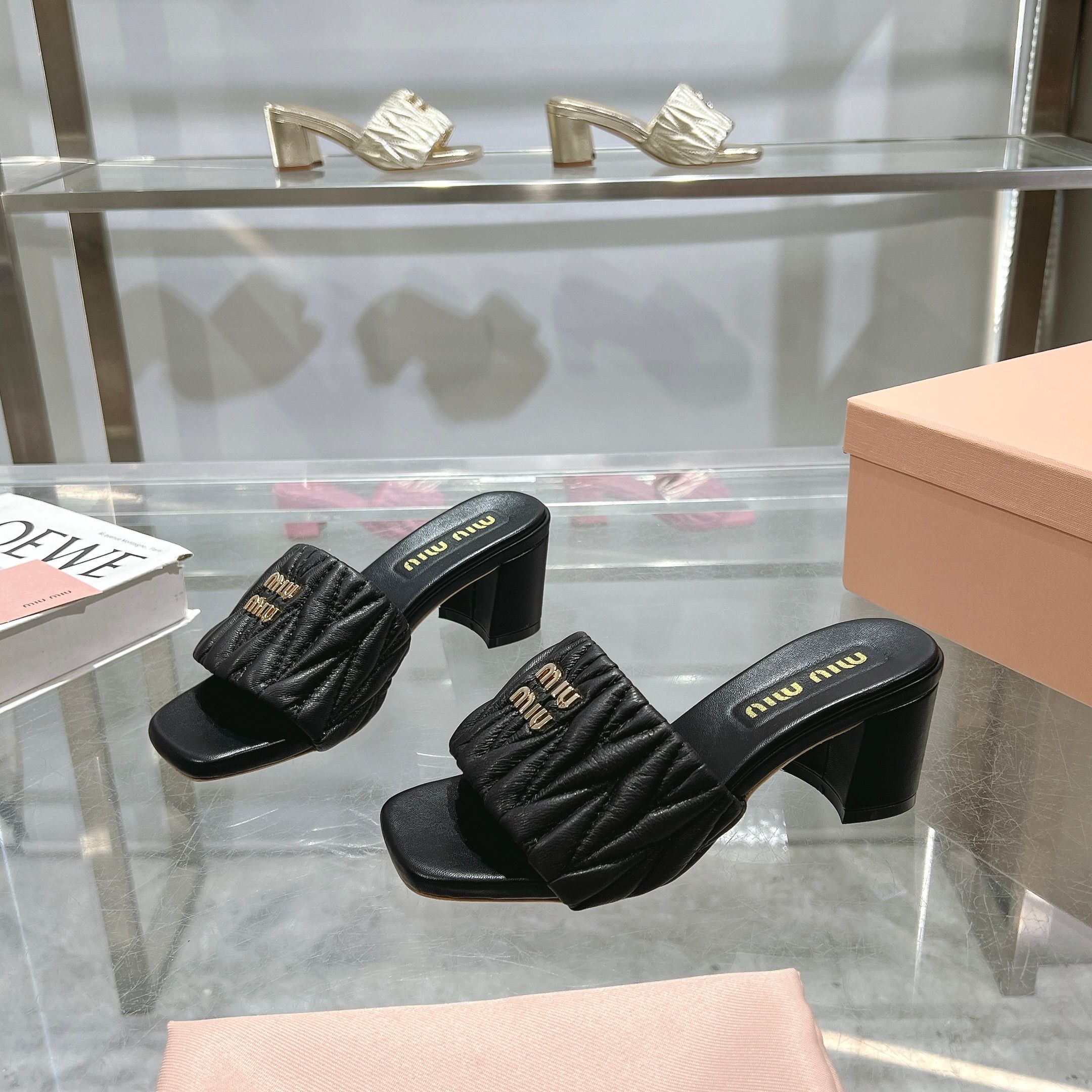 Miu Miu Shoes High-heeled women's slippers