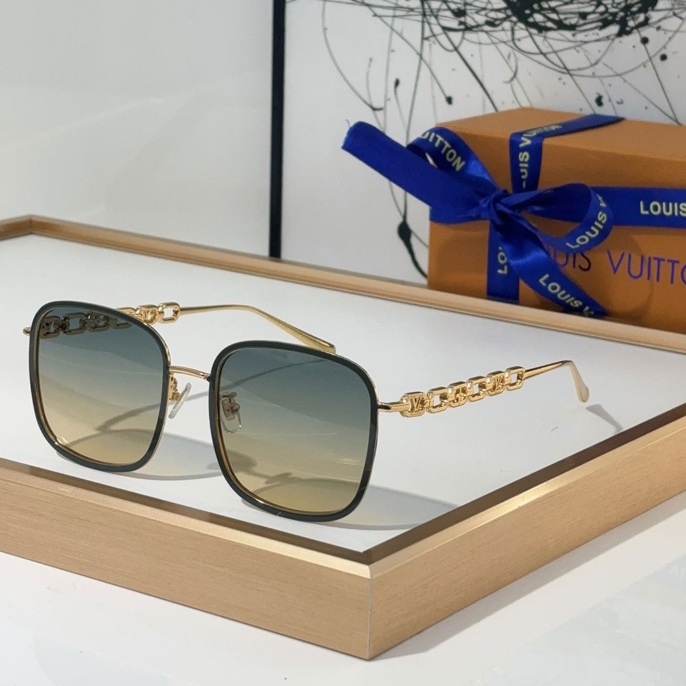 Louis Vuitton LV Mirror Leg Hollowed Out Logo sunglasses Top quality 锛�Replica锛�