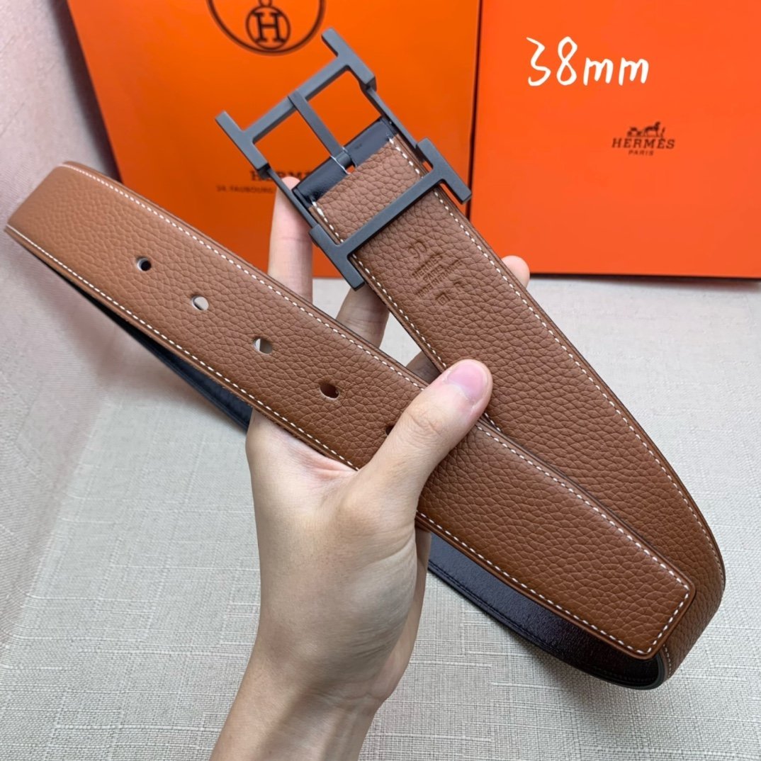 Hermes H Belt Buckle & Reversible Brown For Women, Women Belt 380MM