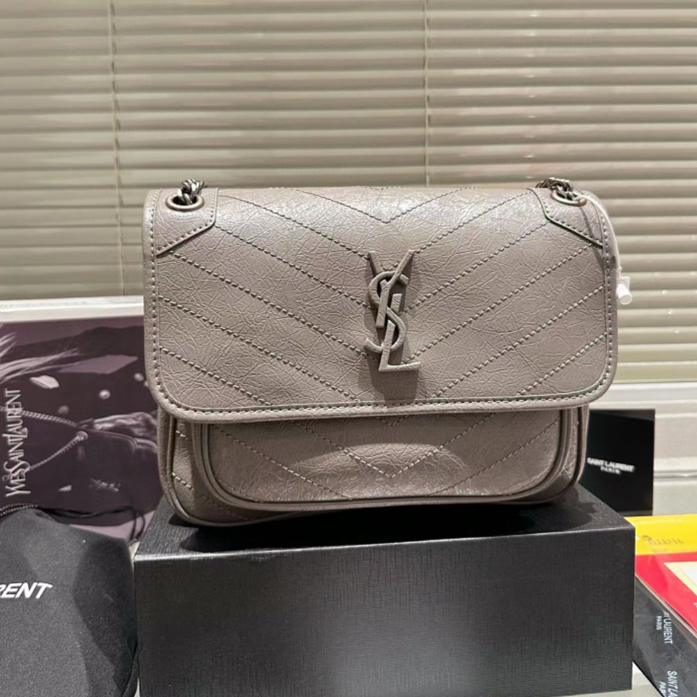 SAINT LAURENT Niki Baby In Vintage Leather Shoulder Bag(Replica)