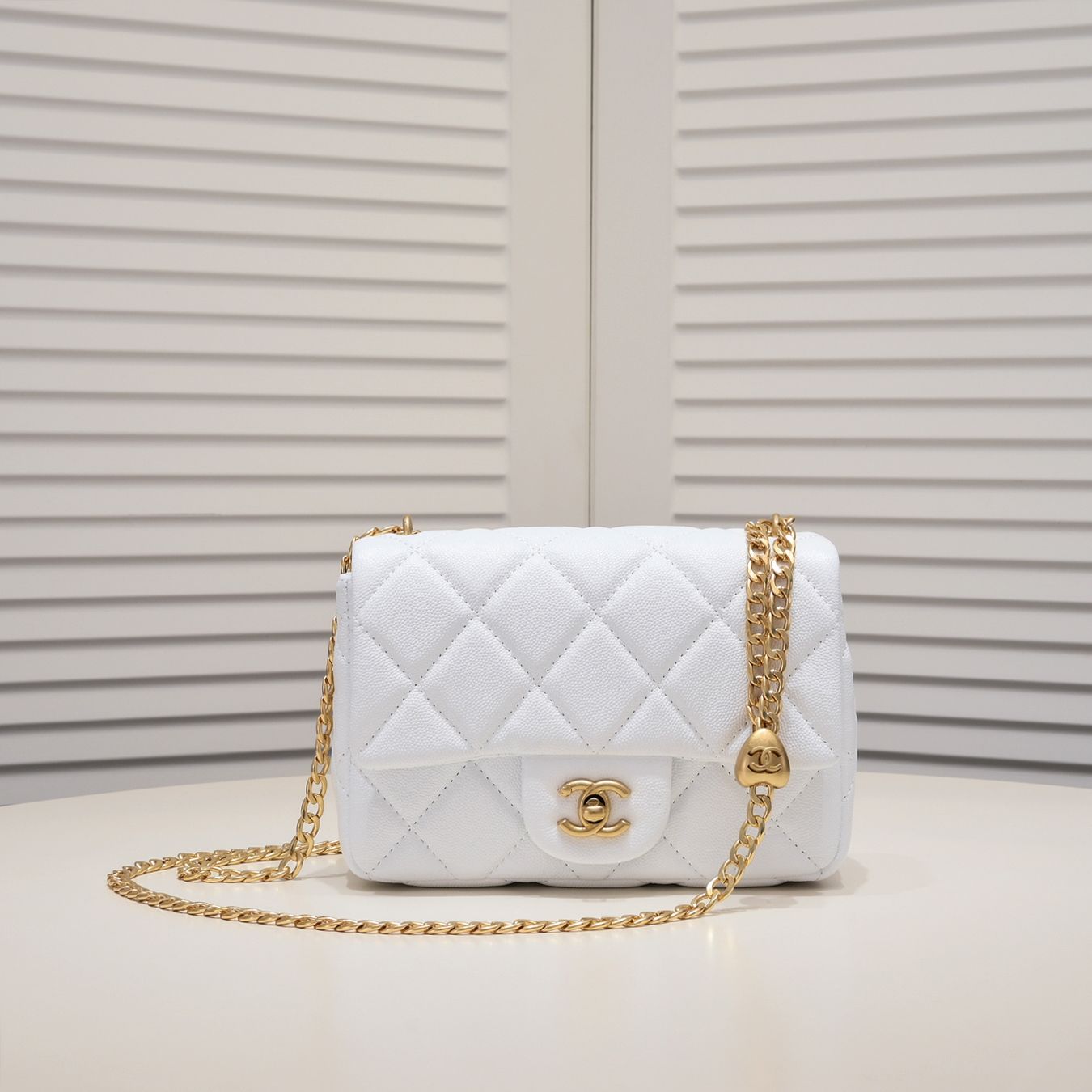Chanel 23P Peach Hardware Shoulder Bag Handbag