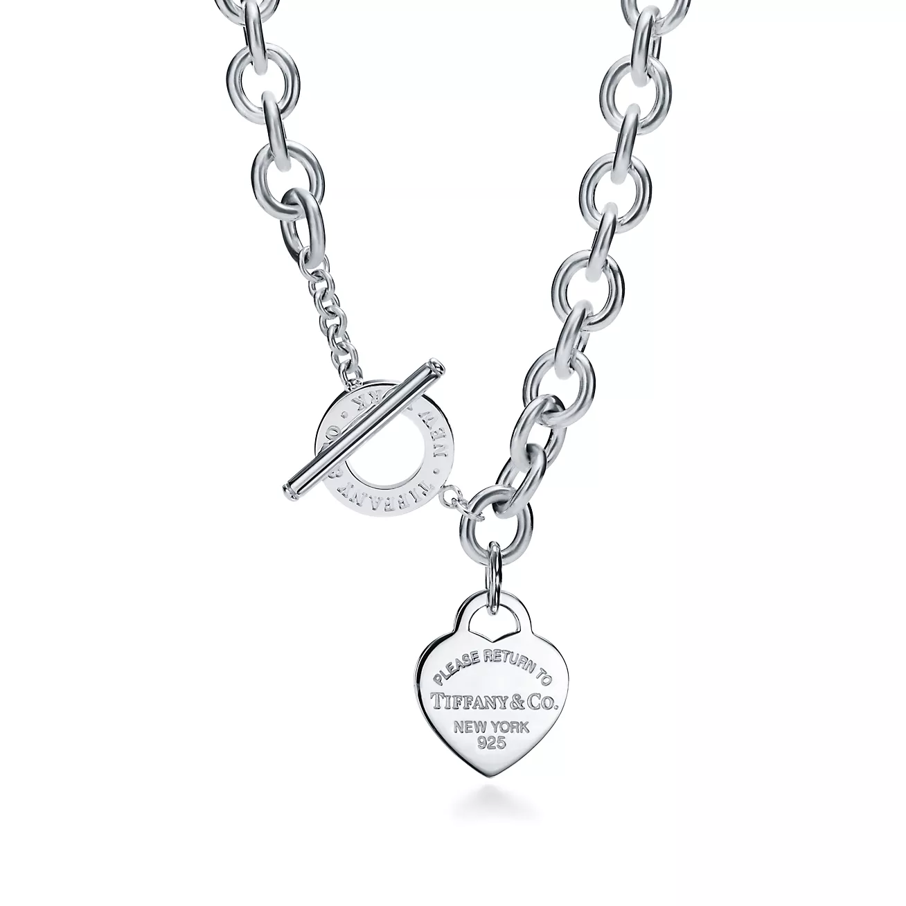 Fake Return to Tiffany Necklace, Heart Tag Toggle Necklace