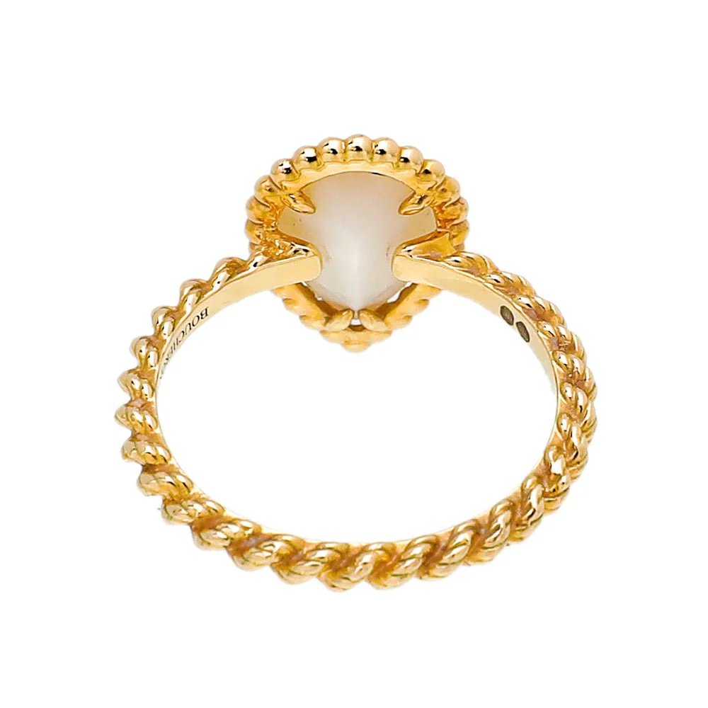 Boucheron 18K Yellow Gold Serpent Boheme MOP Small Model Ring 52