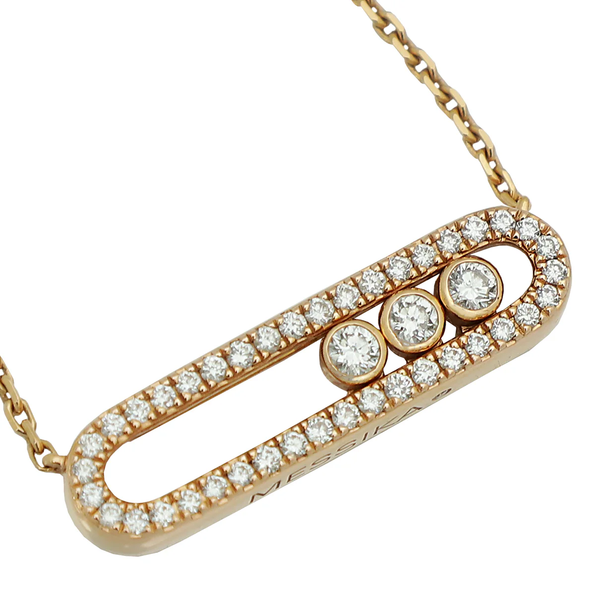 Messika 18K Rose Gold Diamond Baby Move Pav茅 Necklace