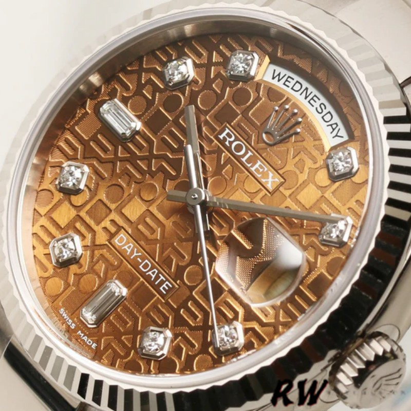 Rolex Day-Date 118239 White Gold Jubilee Chocolate Brown Dial 36mm Unisex Replica Watch