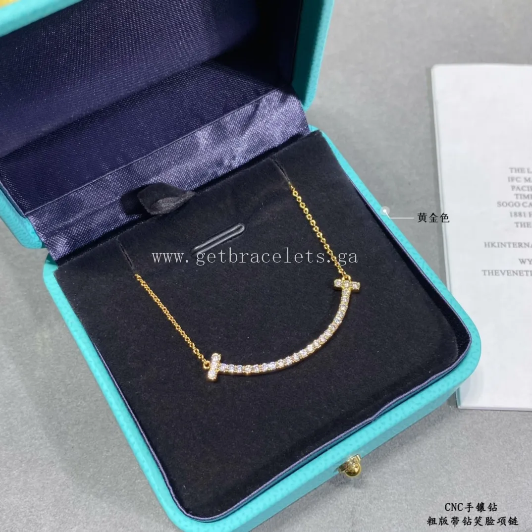 Tiffany T Medium Smile Pendant With Diamonds Yellow Gold/Rose Gold/White Gold