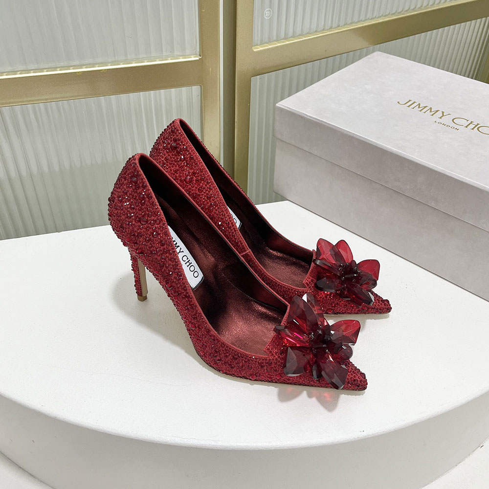 Jimmy Choo Allure Crystal Point Slide Sandal (Replica)