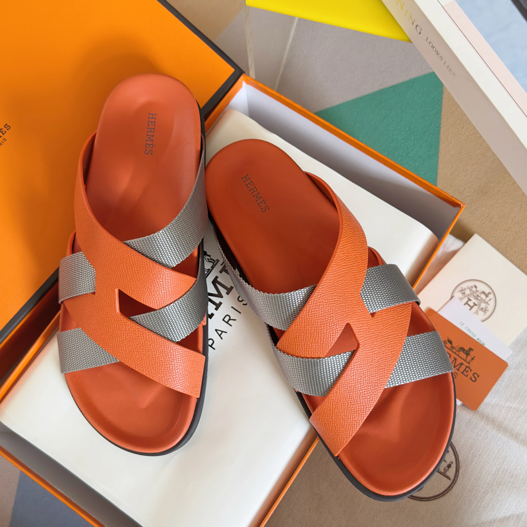 Hermes Shoes Kazimir series couple slippers