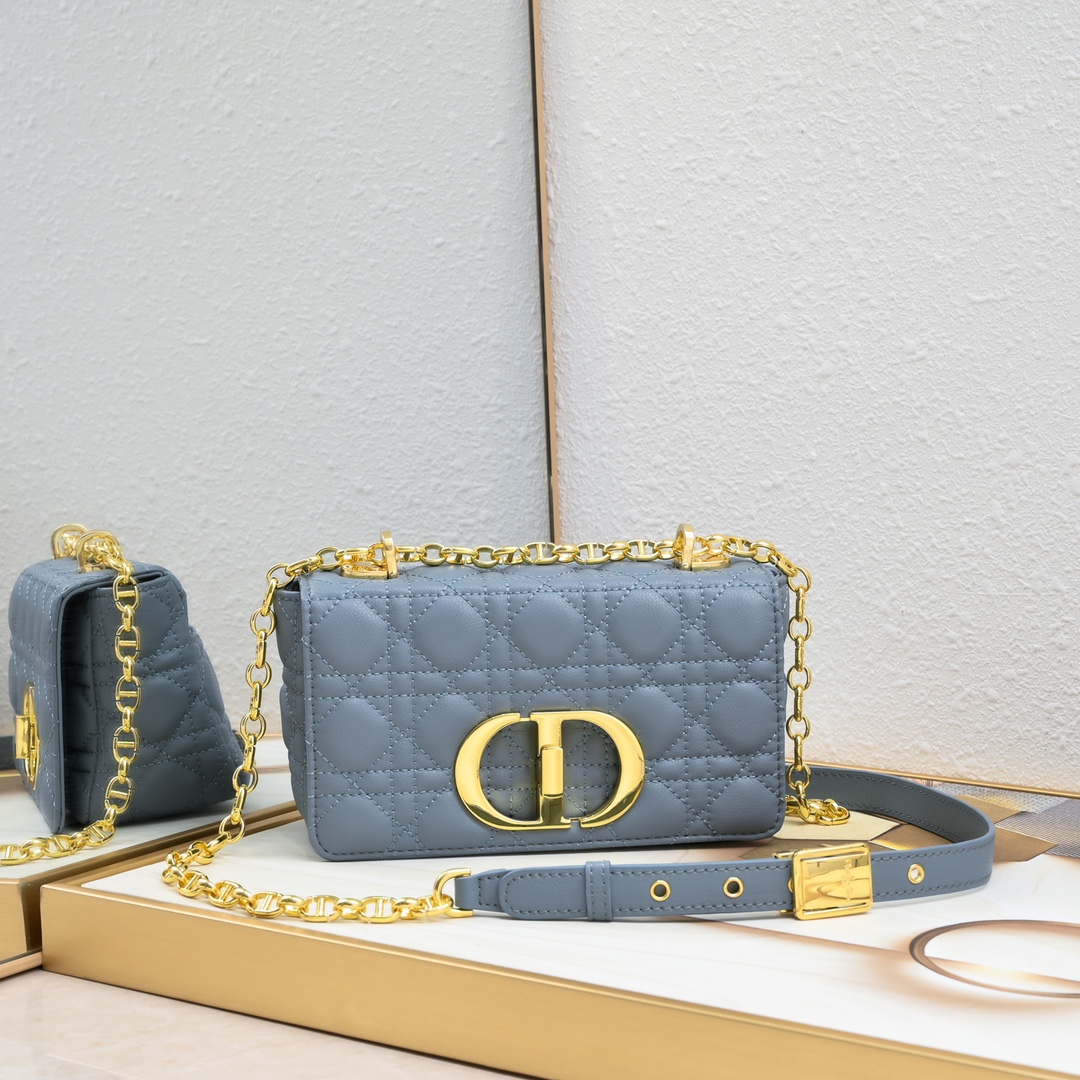 Small Dior Caro Bag Blue 9797 XB091 21cm