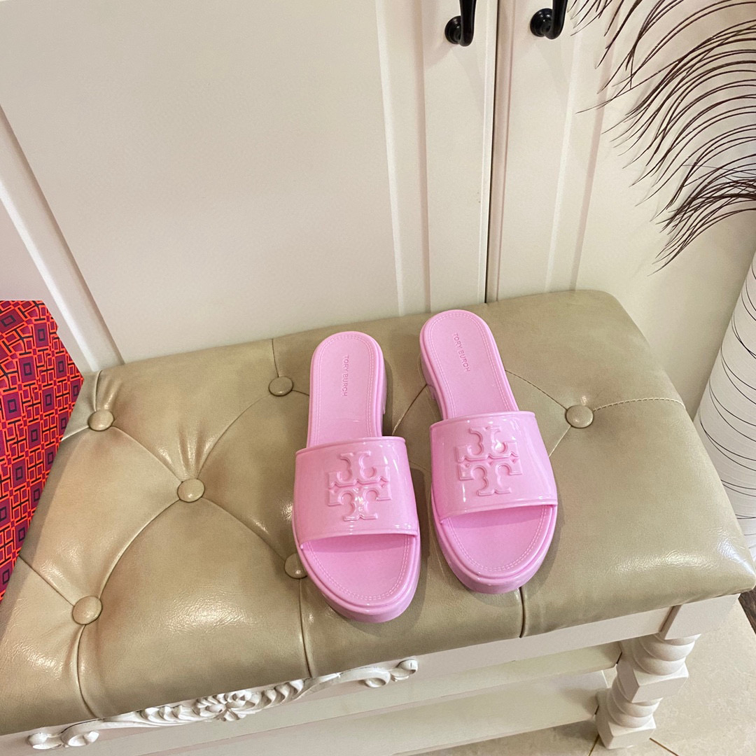 Tory Burch Rubber Fashion Flip-flops Sandals Slide (Replica)