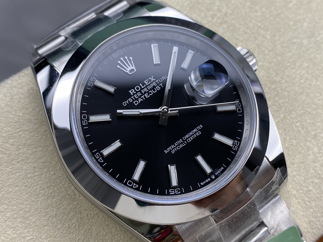 Rolex Datejust 41mm Black Index Oyster Stainless Steel 126300 0011 Men's Watch