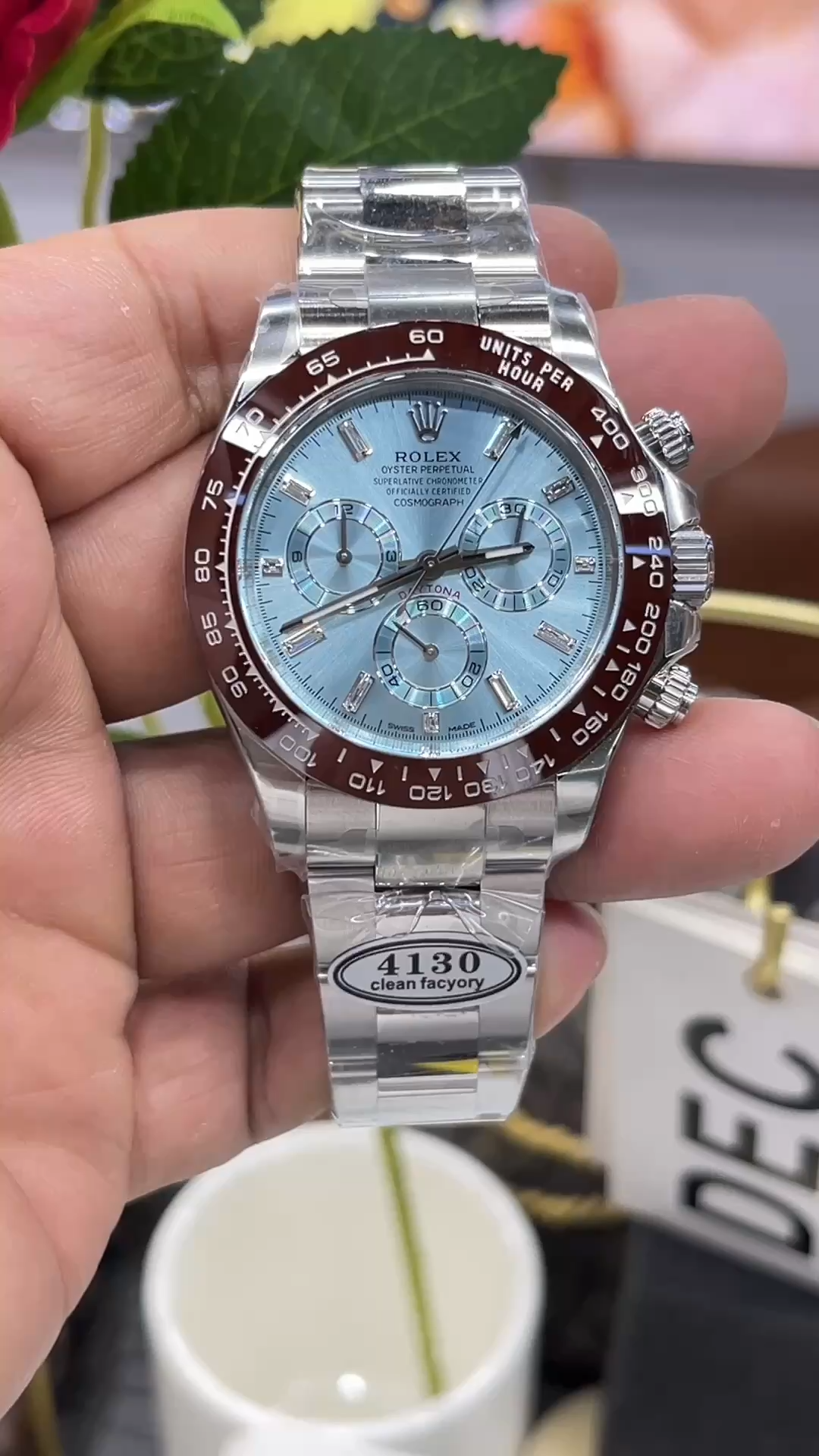 Rolex Cosmograph Daytona 116506 Ice Blue Dial Platinum 40MM Mens Replica Watch