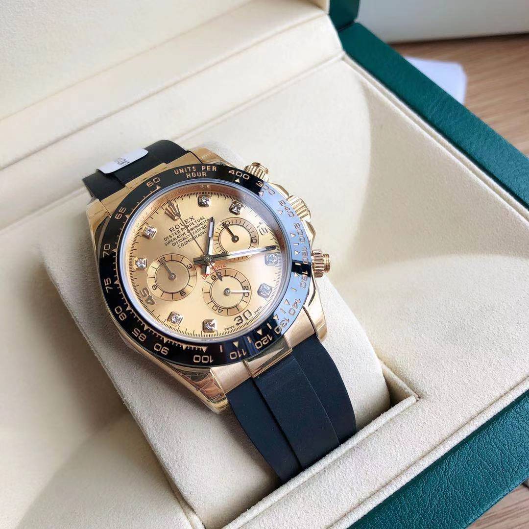 Rolex Daytona 116518LN Diamond Champagne Dial 40mm Mens Replica Watch