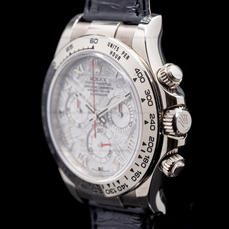 Rolex Daytona 116519 Black Leather strap Meteorite Dial 40mm Mens Replica Watch